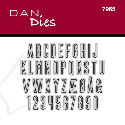 Dan Dies Alfabet Bogstaverne måler ca. 1,2cm i højden og har bredder på 1-8 mm
